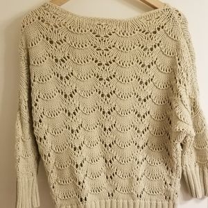 Loft 1/4 sleeve crochet top